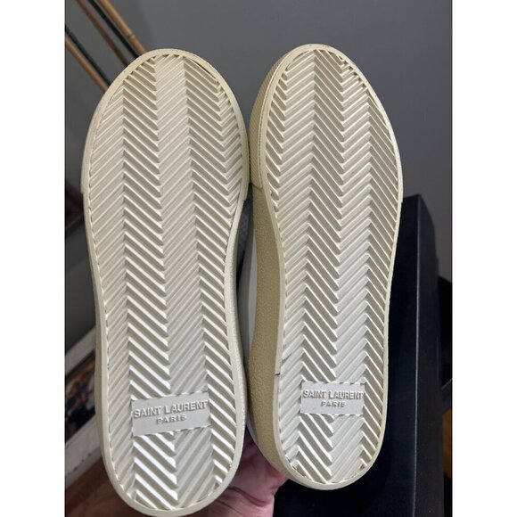 Saint Laurent Court Classic Sl/06 Embroidered Sneakers White Womens 36 6 - Picture 12 of 14